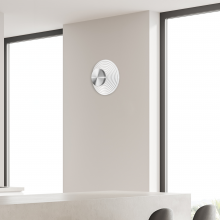 Dainolite WFD-1112LEDW-PC-CLR - 12W Wall Sconce, PC w/ CLR Rippled Glass