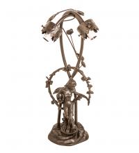 Meyda Black 10248 - 17" High Pond Lily 2 Light Trellis Girl Table Base