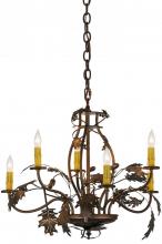 Meyda Yellow 158572 - 28"W Oak Leaf & Acorn 6 LT Chandelier