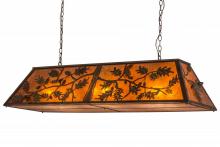 Meyda Yellow 166417 - 54" Long Oak Leaf & Acorn Oblong Pendant