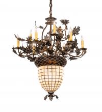 Meyda Yellow 221201 - 34" Wide Oak Leaf & Acorn 9 Light Chandelier