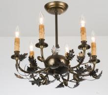 Meyda Yellow 50095 - 19" Wide Oak Leaf & Acorn 6 LT Mini Chandelier