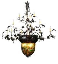 Meyda Tiffany 100697 - 63"W Greenbriar Oak 12 Arm Chandelier