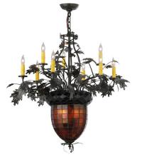 Meyda Tiffany 125052 - 34" Wide Greenbriar Oak 9 Arm Chandelier