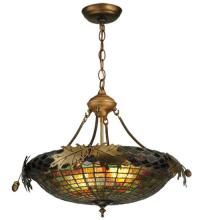 Meyda Tiffany 126286 - 22.5" Wide Greenbriar Oak Inverted Pendant