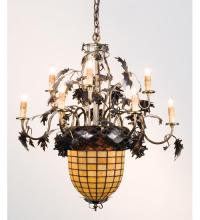 Meyda Tiffany 12753 - 28.5"W Greenbriar Oak 9 Arm Chandelier