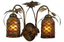 Meyda Tiffany 141336 - 17.5"W Greenbriar Oak Scallop 2 LT Wall Sconce