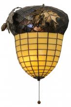 Meyda Tiffany 148007 - 12" Wide Greenbriar Oak W/Pull Chain Wall Sconce