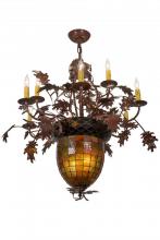 Meyda Tiffany 165173 - 34" Wide Greenbriar Oak 9 Arm Chandelier
