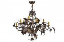 Meyda Tiffany 165484 - 34"W Greenbriar Oak Antique Copper 9 Arm Chandelier Hardware