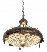 Meyda Tiffany 194015 - 18" Wide Greenbriar Oak Inverted Pendant