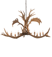 Meyda Tiffany 200454 - 64" Long Antlers Elk & Fallow Deer 8 Light Chandelier