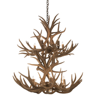 Meyda Tiffany 200461 - 36" Wide Antlers Mule Deer 12 Light Chandelier