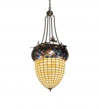 Meyda Tiffany 220216 - 22" Wide Greenbriar Oak Inverted Pendant