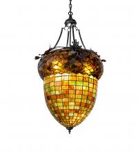 Meyda Tiffany 220846 - 22" Wide Greenbriar Oak Inverted Pendant