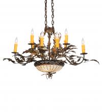 Meyda Tiffany 230421 - 36" Long Greenbriar Oak 10 Light Chandelier