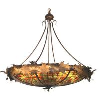 Meyda Tiffany 37514 - 42"W Greenbriar Oak Inverted Pendant