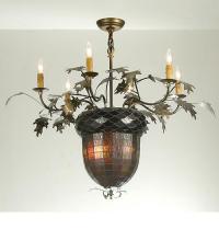 Meyda Tiffany 50859 - 36"W Greenbriar Oak 6 Arm Chandelier