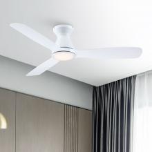 Eileen Grays LLC BBHDA199A - Parrot Uncle 52" White Indoor Flush Mount Warm White Integrated LED Ceiling Fan, Modern