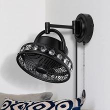Eileen Grays LLC F6108110V - Parrot Uncle 10 Black Three Speeds Wall Fan with Pull Chain
