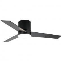 Eileen Grays LLC F6298ZHBK110V - Parrot Uncle 48" Black 3-Blade Flush Mount Ceiling Fan, Modern