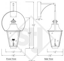  MONM-WMY.5-NG-MP - Montrose Medium Copper Lantern with Wall Mounted Yoke - 120v Auto Ignition