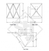  125-H - Custom 9 1/2" Tall Copper Wall Architectural Down-light