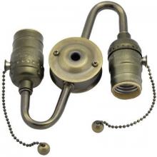 WN Sherbinin 56879 - ANTIQUE FINISH 2 LITE WIRED PULL CHAIN CLUSTE