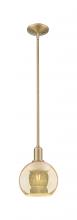 Innovations Lighting 716-1S-BB-G128-8 - Athens - 1 Light - 8 inch - Brushed Brass - Stem hung - Mini Pendant