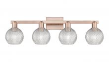 Innovations Lighting 716-4W-AC-G122C-6CL - Athens - 4 Light - 33 inch - Antique Copper - Bath Vanity Light