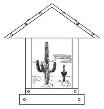 Arroyo Craftsman TRC-12CTM-P - 12" timber ridge column mount with cactus  filigree