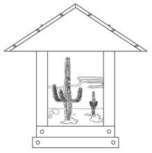 Arroyo Craftsman TRC-16CTGW-MB - 16" Timber Ridge Column Mount With Cactus  Filigree