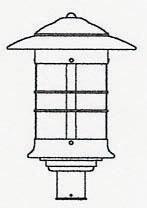 Arroyo Craftsman NP-14M-VP - 14" newport post mount fixture