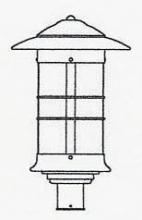 Arroyo Craftsman NP-14LM-BK - 14" newport long body post mount fixture